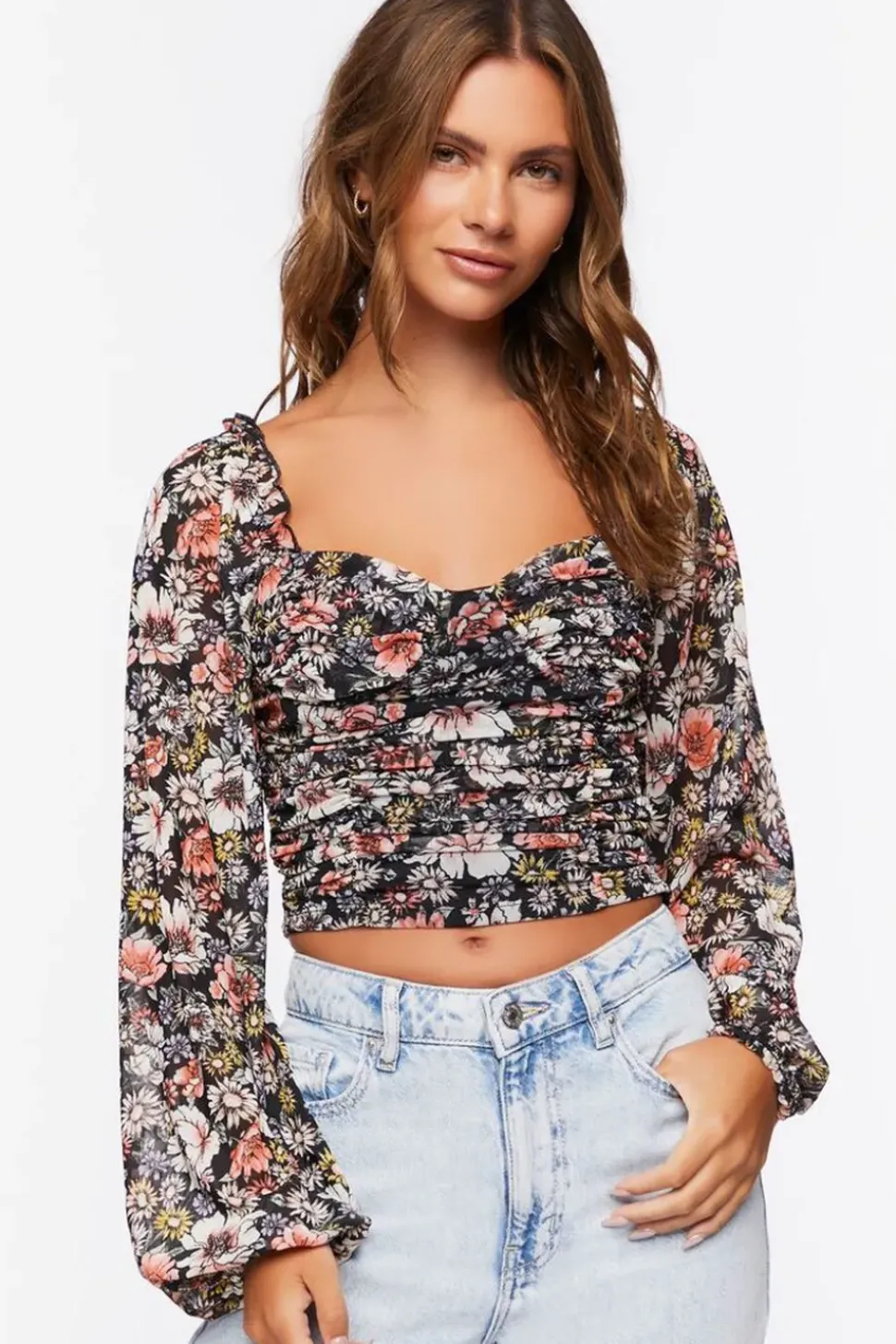 Floral Sweetheart Crop Top
