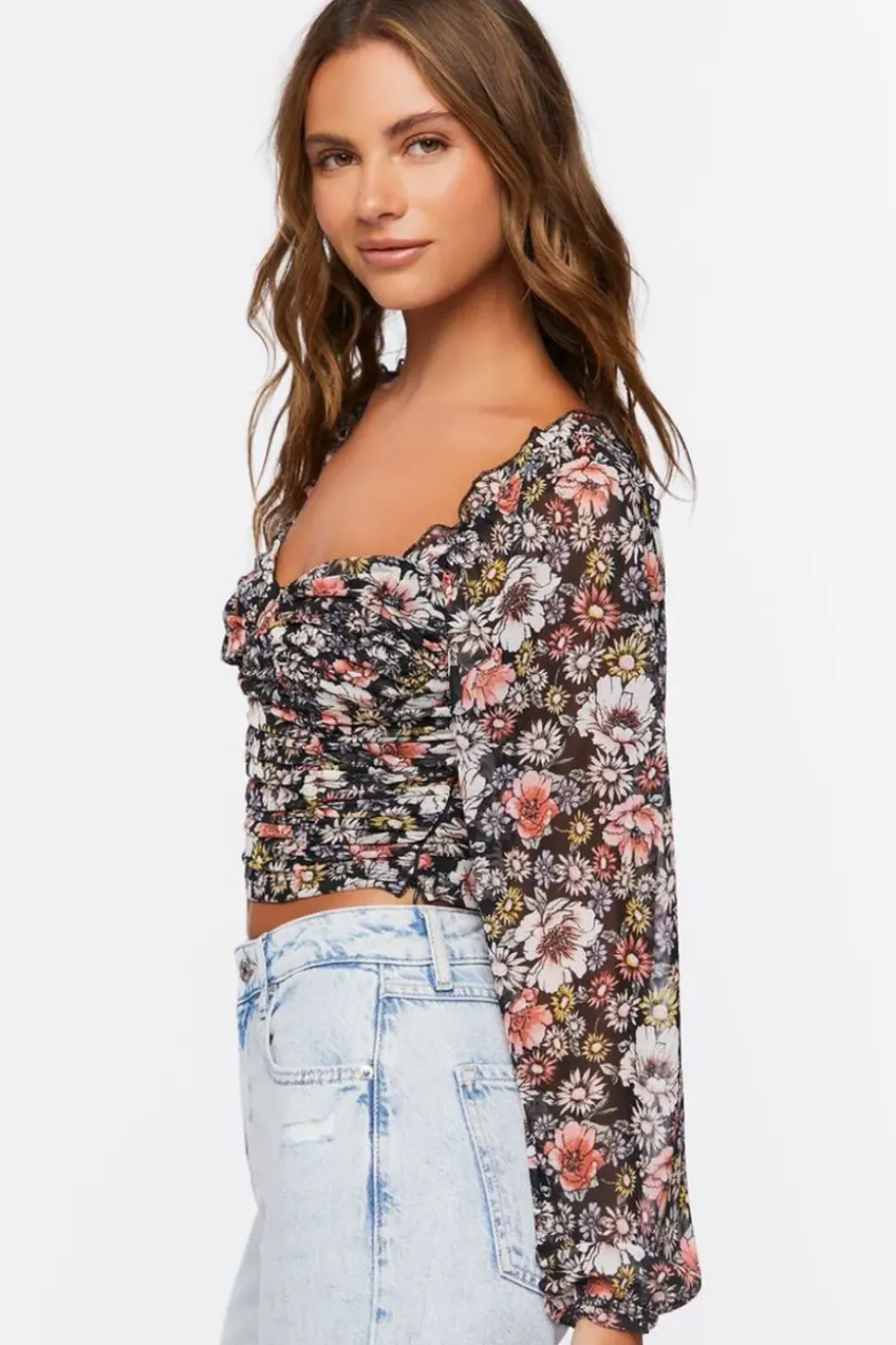 Floral Sweetheart Crop Top