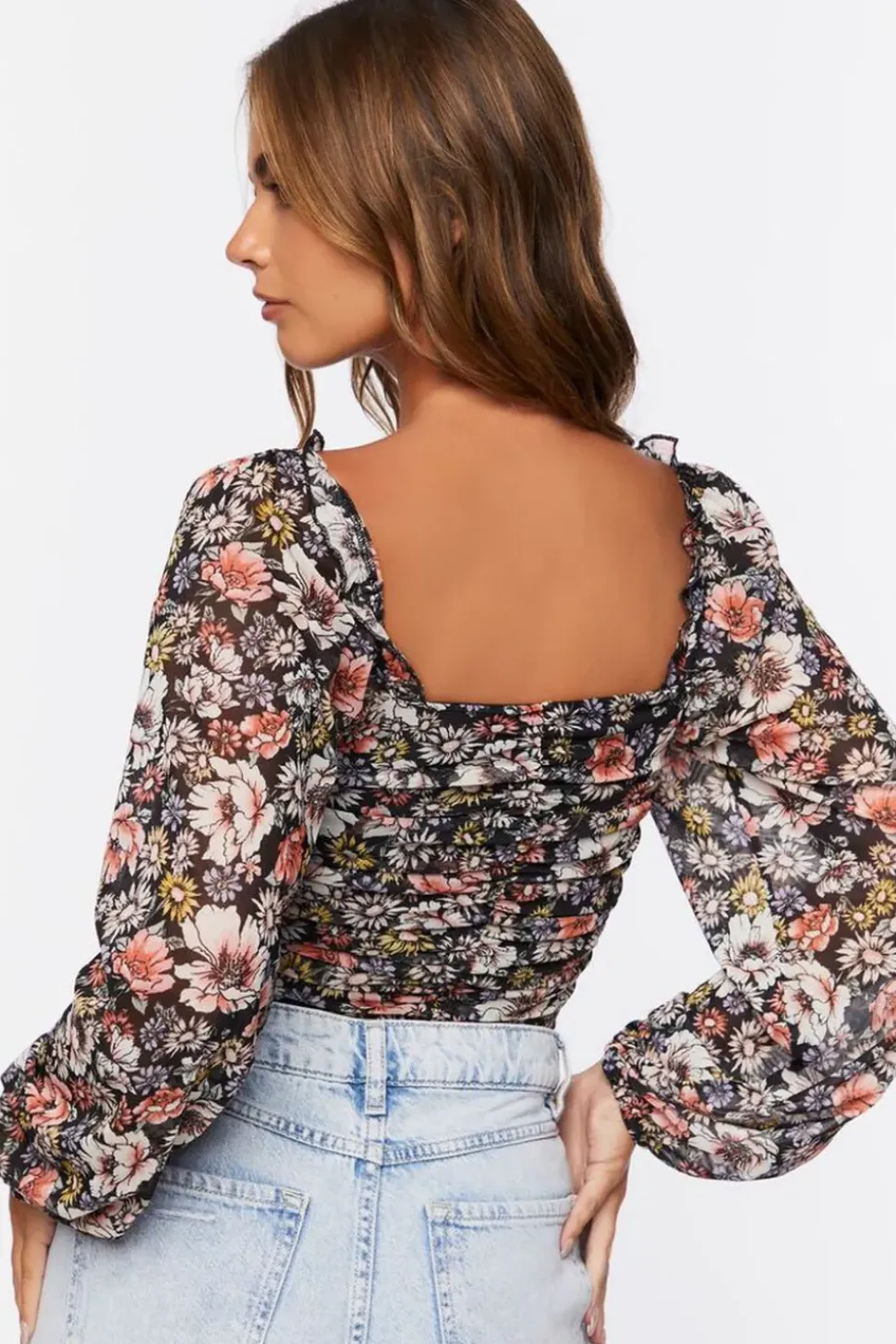 Floral Sweetheart Crop Top
