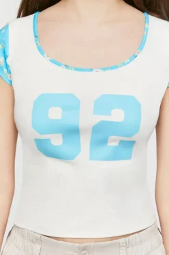 Floral-Trim 92 Graphic Ringer Tee