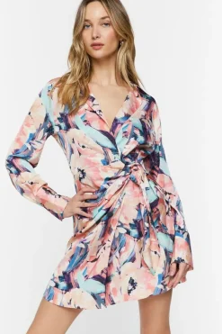 Floral Wrap Mini Dress