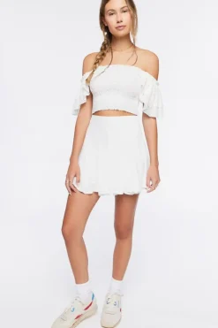 Flounce A-Line Mini Skirt
