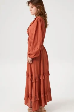 Flounce Crochet-Trim Kimono