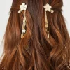 Flower & Chain Hair Clip Set