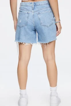 Frayed Denim Mom Shorts