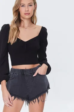 Frayed Denim Shorts