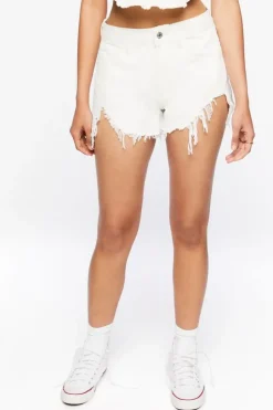 Frayed Distressed Denim Shorts