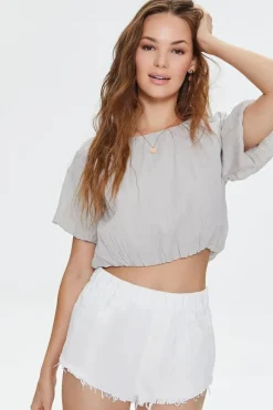 Frayed High-Rise Denim Shorts