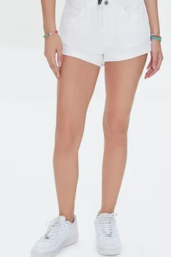 Frayed High-Rise Denim Shorts