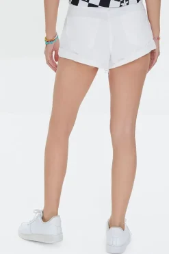 Frayed High-Rise Denim Shorts