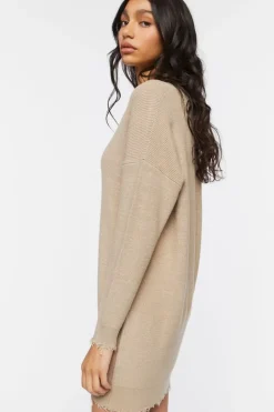 Frayed Sharkbite Sweater Dress