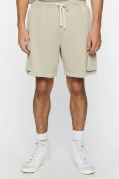 French Terry Drawstring Cargo Shorts