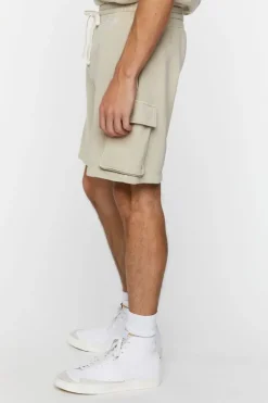 French Terry Drawstring Cargo Shorts