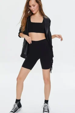 Fringe High-Rise Biker Shorts