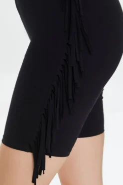 Fringe High-Rise Biker Shorts