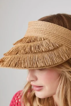 Fringe Straw Sun Visor