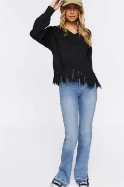 Fringe-Trim Knit Sweater