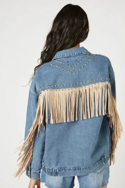 Fringe-Trim Truckerjacket