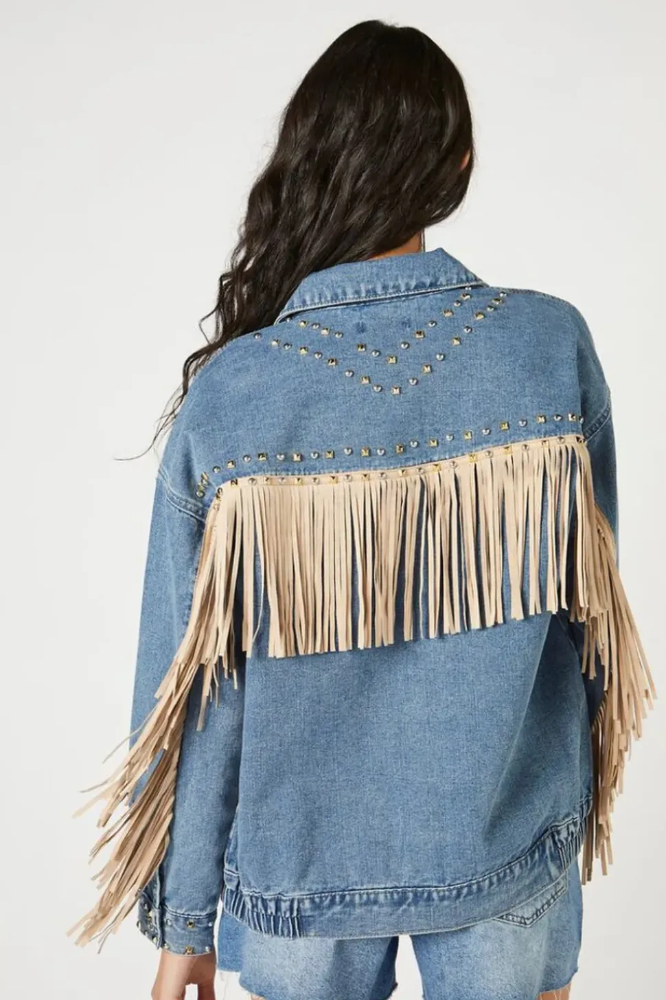 Fringe-Trim Truckerjacket