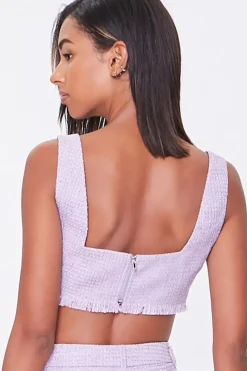 Fringe Tweed Crop Top