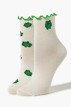 Frog Print Crew Sock Set - 2 Pack
