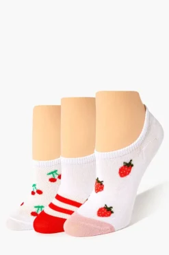 Fruit Print No-Show Sock Set - 3 Pack