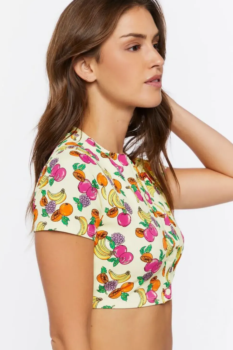 Fruit Print Swim Cover-Up Top