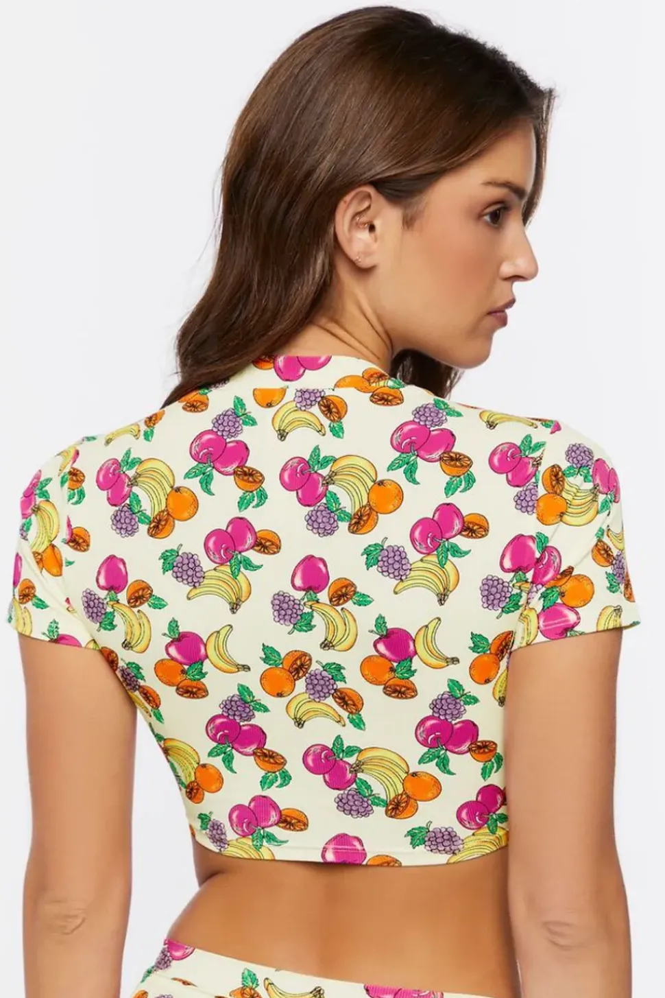 Fruit Print Swim Cover-Up Top