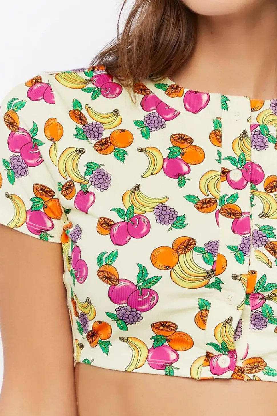 Fruit Print Swim Cover-Up Top