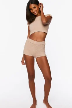 Fuzzy Cropped Lounge Tee