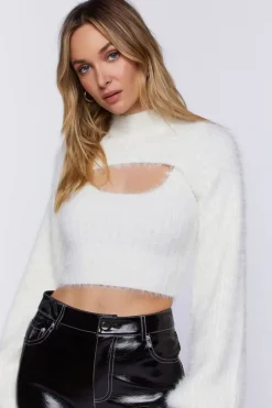 Fuzzy Crop Top & Bolero Set