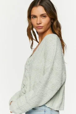 Fuzzy Dolman-Sleeve Sweater