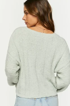Fuzzy Dolman-Sleeve Sweater
