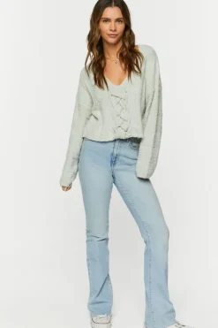 Fuzzy Dolman-Sleeve Sweater