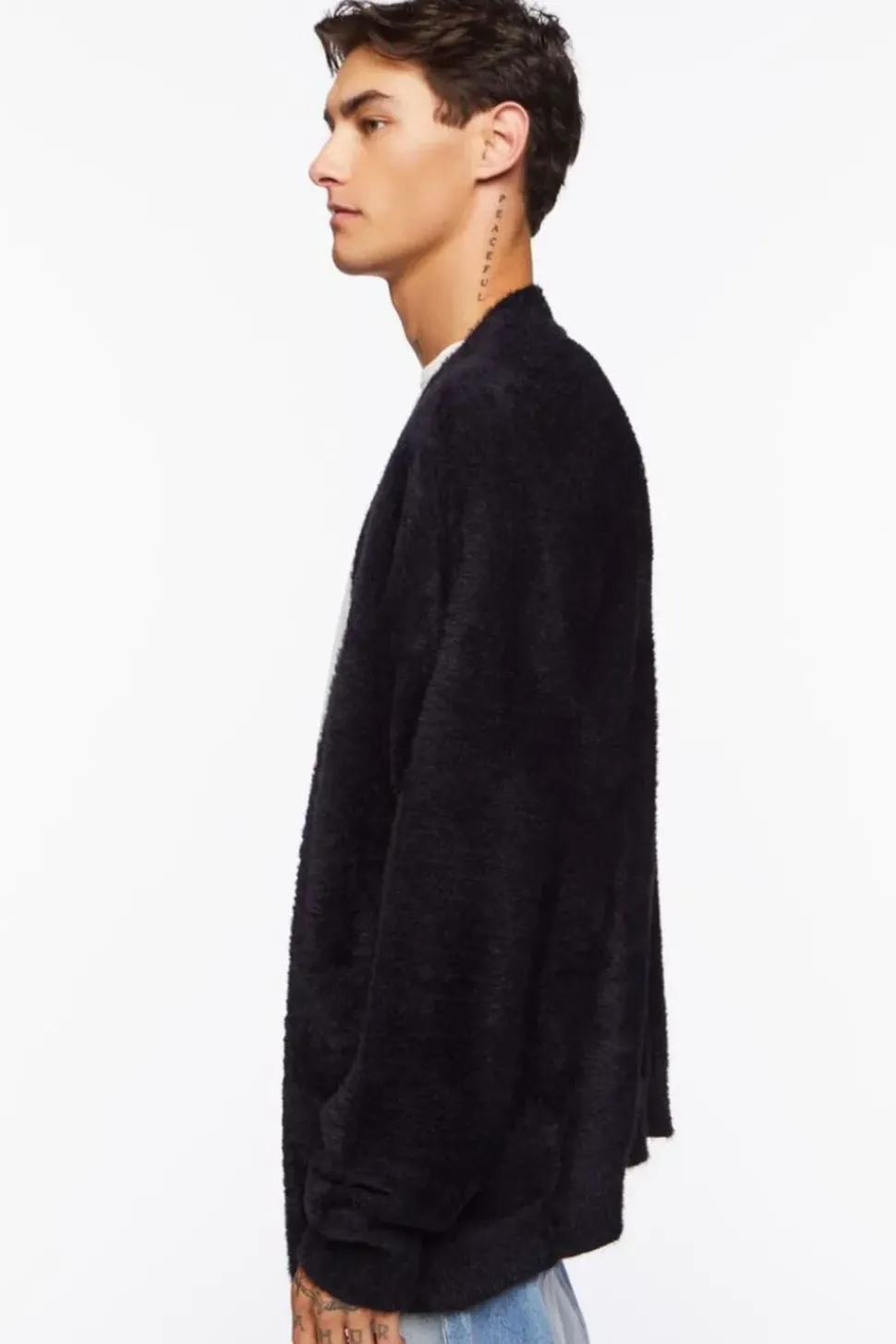 Fuzzy Knit Cardigan Sweater