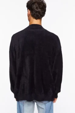 Fuzzy Knit Cardigan Sweater