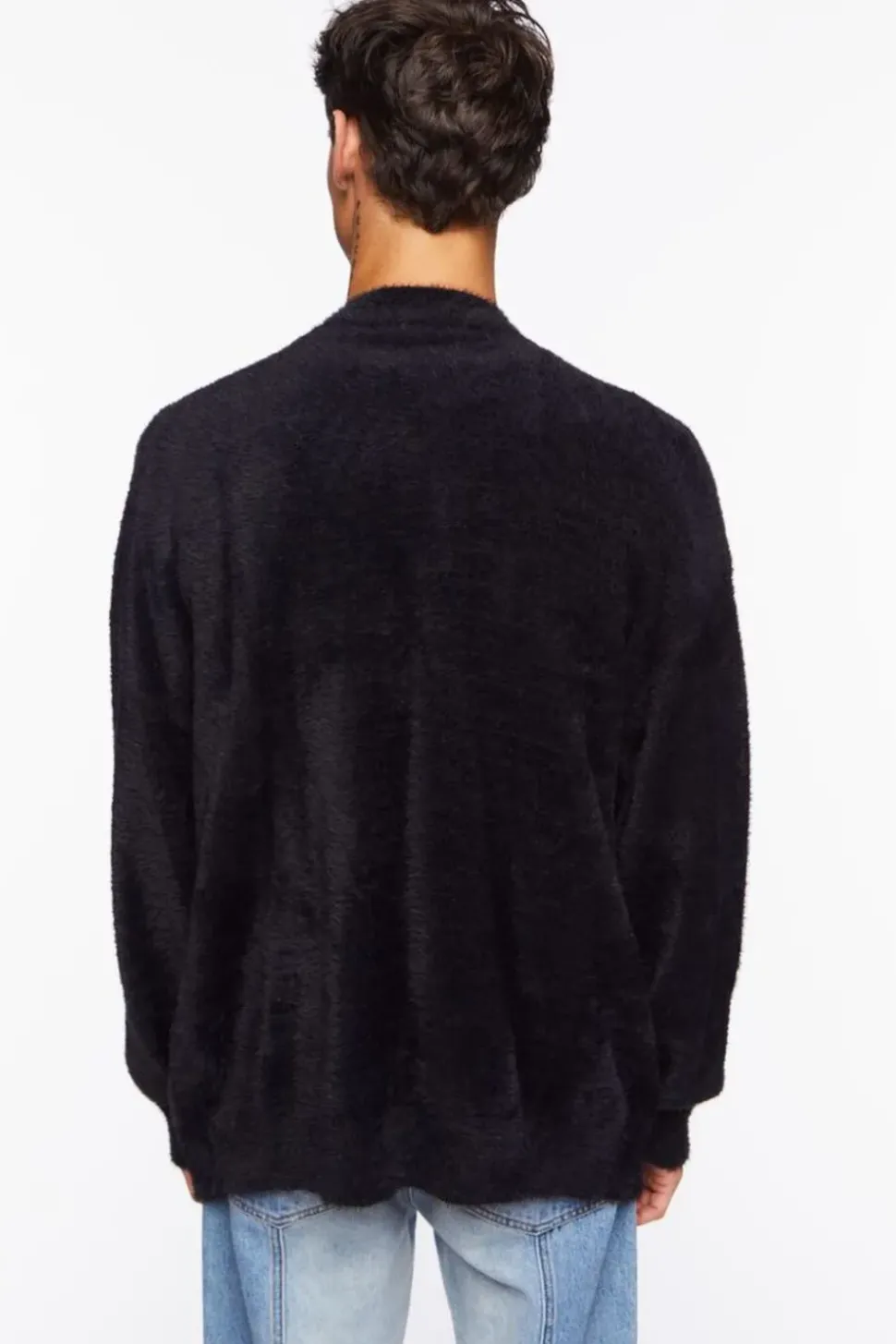 Fuzzy Knit Cardigan Sweater