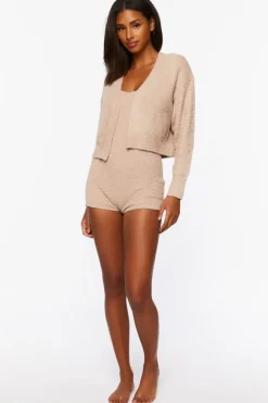 Fuzzy Knit Cardigan Sweater