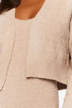 Fuzzy Knit Cardigan Sweater