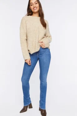 Fuzzy Knit Long Sleeve Sweater