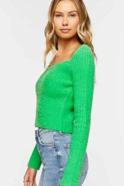 Fuzzy Knit Sweetheart Sweater