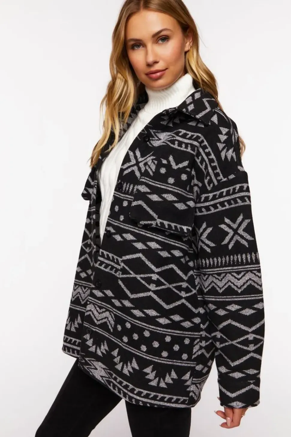 Geo Drop-Sleeve Shacket