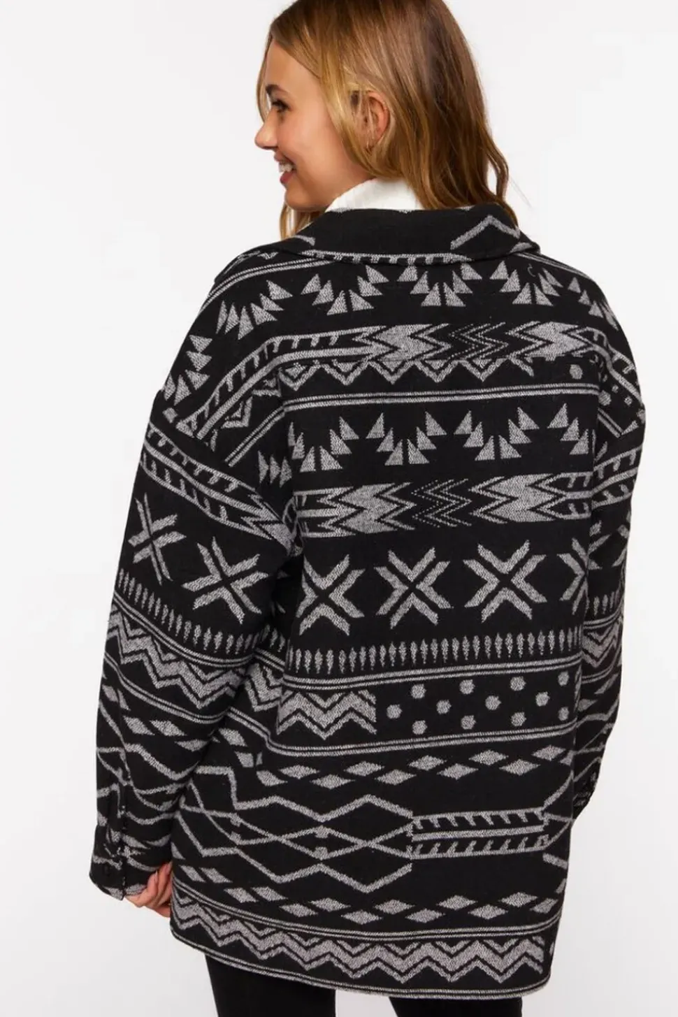 Geo Drop-Sleeve Shacket
