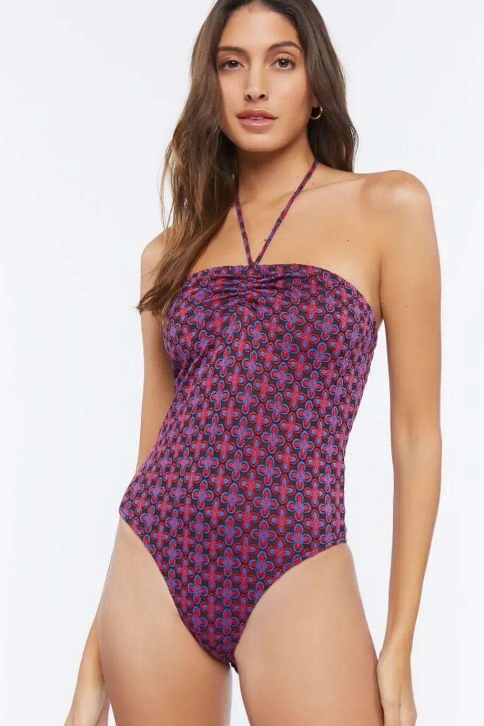 Geo Floral Halter Bodysuit