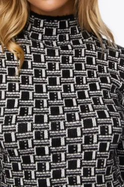 Geo Long-Sleeve Crop Top