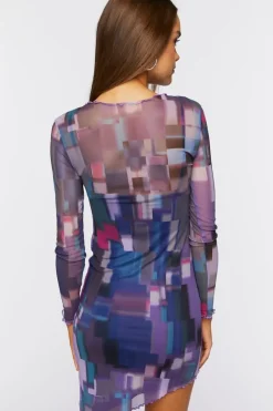 Geo Mesh Bodycon Mini Dress