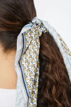 Geo Print Bow Scrunchie
