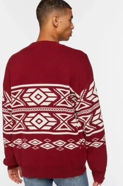 Geo Print Cardigan Sweater