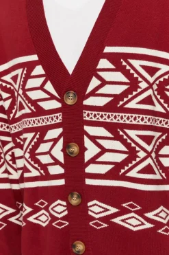 Geo Print Cardigan Sweater