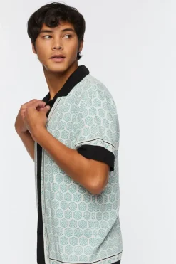 Geo Print Colorblock Shirt
